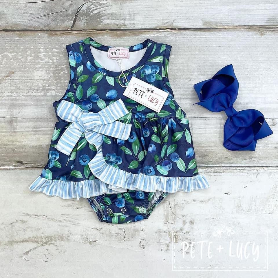 Pete+Lucy Blue Berry Romper